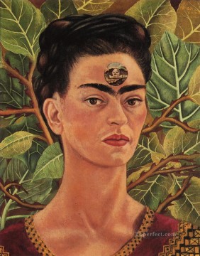 Frida Kahlo Painting - Pensando en la muerte feminismo Frida Kahlo